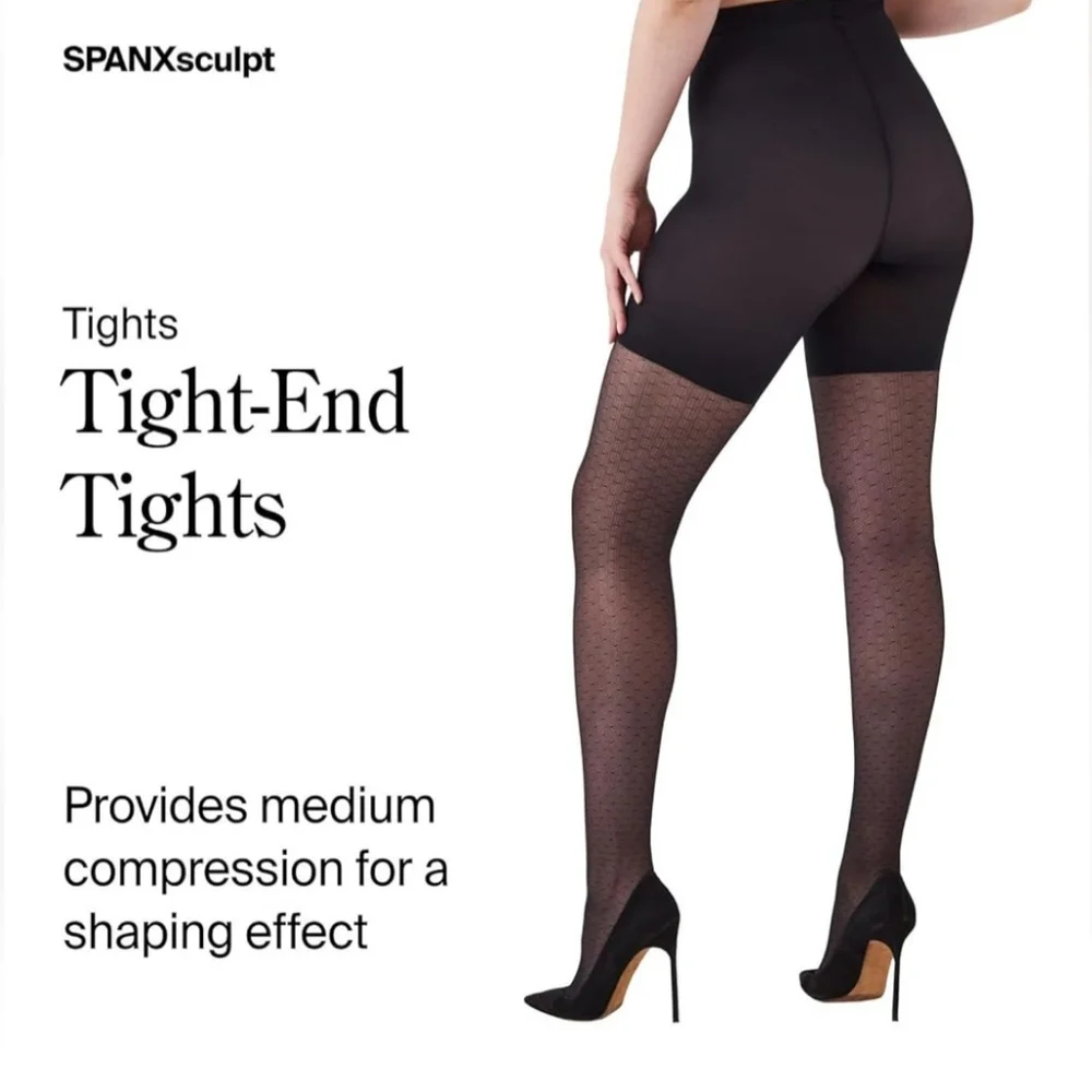 SPANX Patterned Bodyshaping Tight End Tights  Comfortable Tummy Control Size C